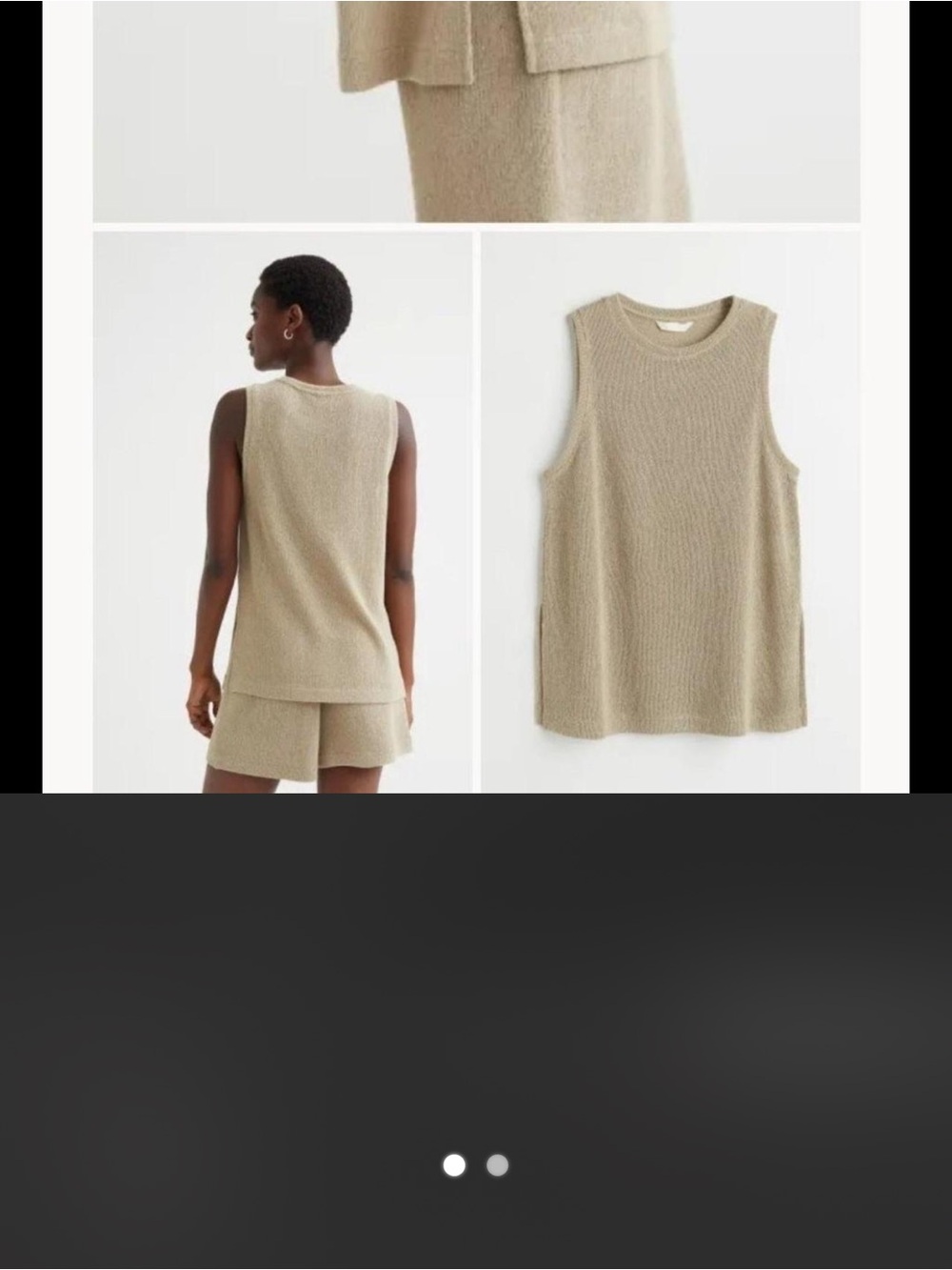 H&M Knit Sleeveless Tank Top & short set in sage green